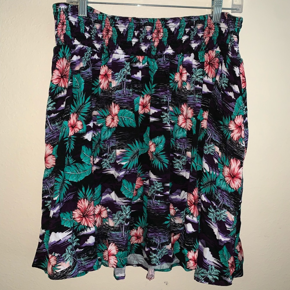 Hot Topic Plus Size Hawaiian design Midi Skirt 1X
